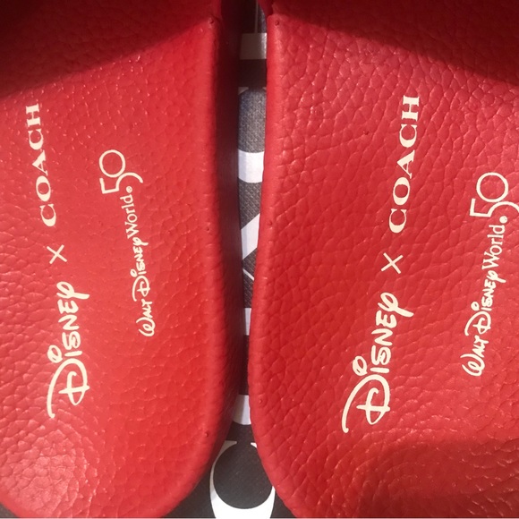 🐭🥰 Disney X Coach Sport Slide With Mickey Mouse And Minnie Mouse Motif - Picture 8 of 12
